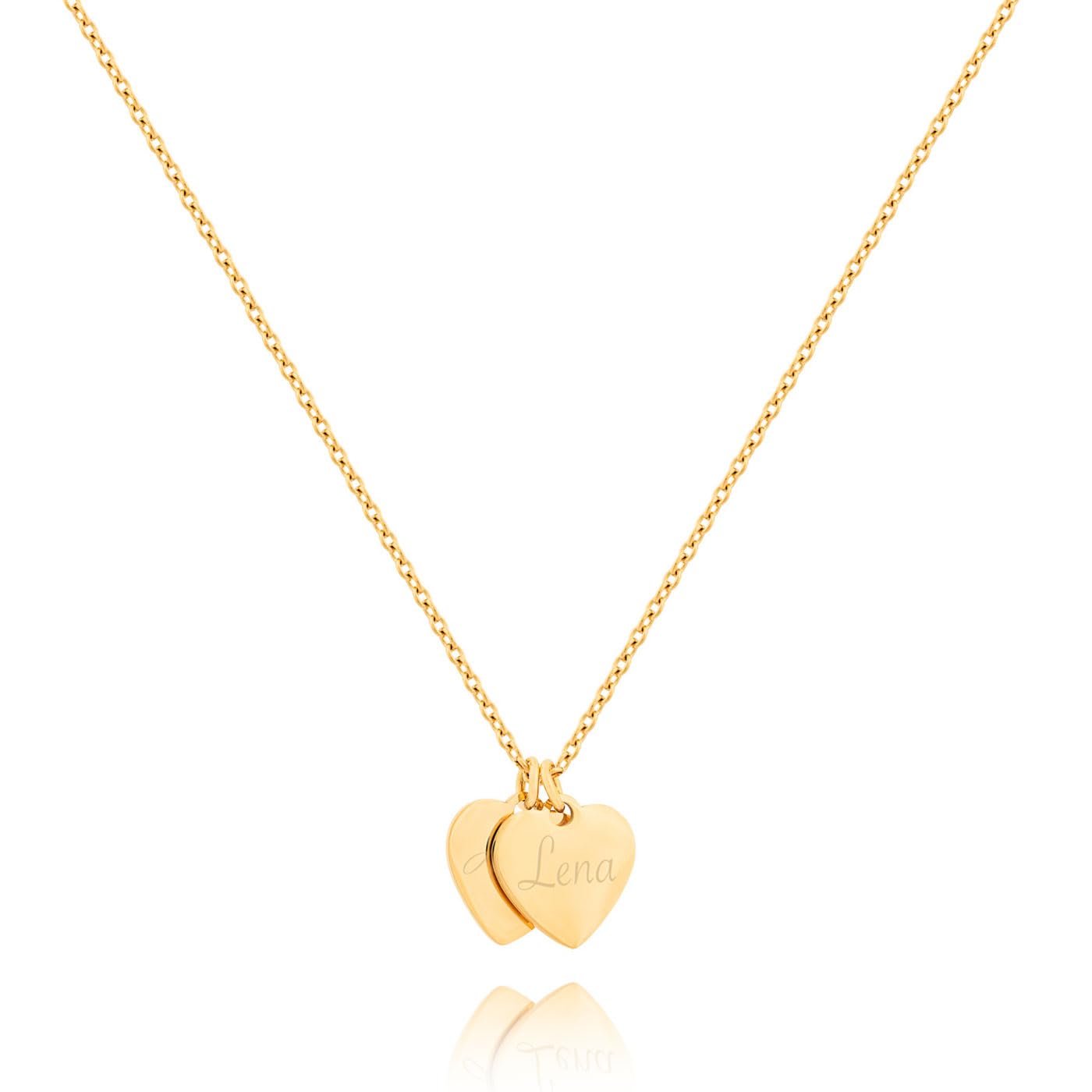 VALENCIA II - Kette mit 2 Herzen | Anhänger mit Gravur | Beste Freundin | Paar Schmuck | Persönliche Geschenke Valentinstag Jahrestag Muttertag | 316L Edelstahl Roségold Silber Gold