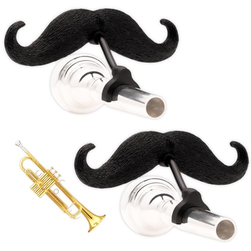 Brasstache Trumpet-stache XL - Clip-on Mustache for Trumpet or Mellophone Players (2-Pack, XL)
