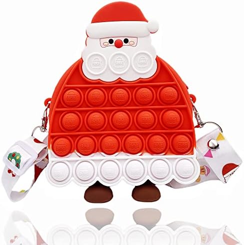7iper 2 pack Pop purse bag for Girls, 2 in 1 Poppet Bag fidget Toy with Adjustable Shoulder Strap Length, Silicone Crossbody Small Purse Gift for Kids (Unicorn)