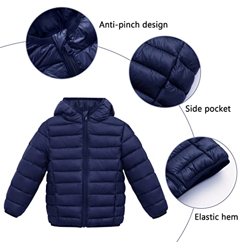 Happy Cherry Kids Lightweight Puffer Jacket Packable Bubble Coat Down Cotton Coats Zip Up Hooded Outwear4