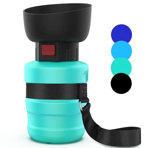 Swsun Portable Dog Water Bottle With A Foldable Bowl 2-In-1 Design, Leak-Proof Dog Water Bowl Dispenser Suitable For Outdoor Dog Walking, Hiking, And Traveling. Bpa Free, 14Oz Light Blue #TOP29