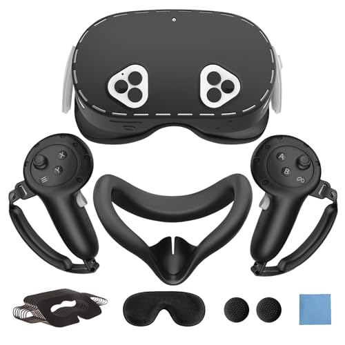 Dispositivo de realidad virtual con cubierta facial ergonómica y fundas de silicona