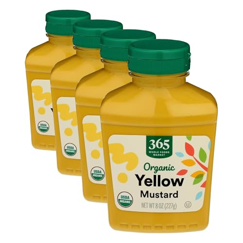 Image of 365 by Whole Foods Market, Organic Yellow Mustard, 8 Ounce (Pack of 4)