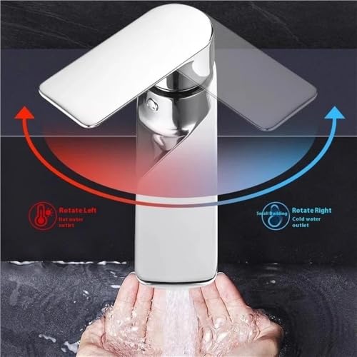 Robinet mitigeur salle de bain eau chaude froide avec commande unique - 4