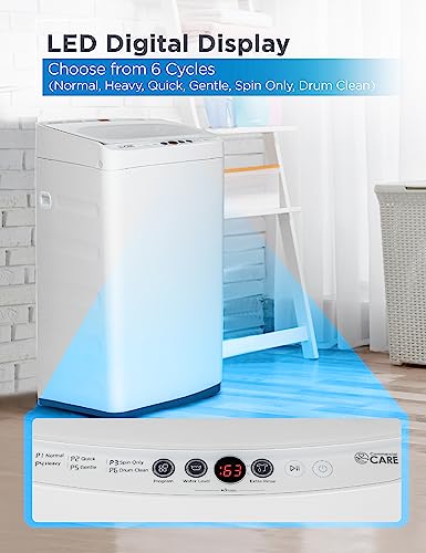 Commercial Care 0.9 Cu. Ft. Portable Washing Machine, Compact Washing Machine with 6 Wash Cycles, Portable Clothes Washer Featuring 3 Wat...