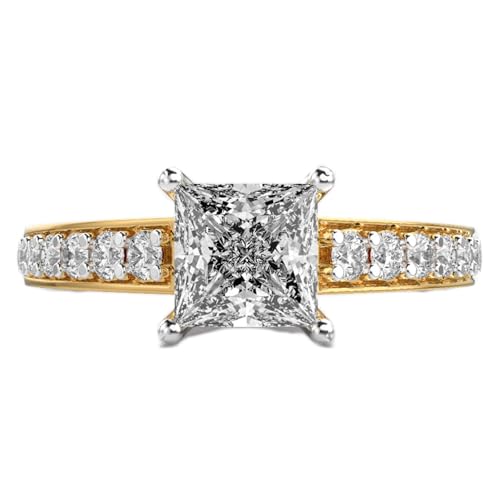 Bague solitaire conique moissanite princesse le cadeau idéal pour des fiançailles