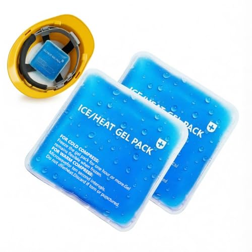 Image of Hard Hat Ice Pack Inserts, Helmet Ice Pack, Cooling Gel Packs for Cold Compress, Blue, 2 Pack
