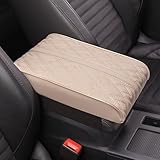 YJXSD Car Armrest Cover for Volkswagen VW Polo VI V IV III II I Mk 8 7 6 5 4 3 (Type AW 6C 6R 9N3 9N 6N2 6N 86C 2F 86) Armrest Seat Box Cover Protector Centre Console Pad,Beige