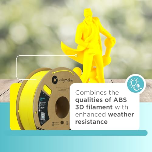 Image of Polymaker ASA Filament 1.75mm Yellow, 1kg ASA 3D Printing Filament, Heat & Weather Resistant - ASA 3D Printer Filament Perfect for Printing Outdoor Functional Parts