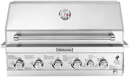 KitchenAid 740-0781 5-Burner Stainless Steel Built-in 71,000 BTU Propane Gas Island Grill w/Searing Main Burner and Rotisserie Burner