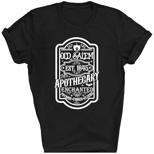 Marsee imagine ’n do it Halloween University Shirt, Halloweentown, Witch, Spooky Tee Unisex Black Large