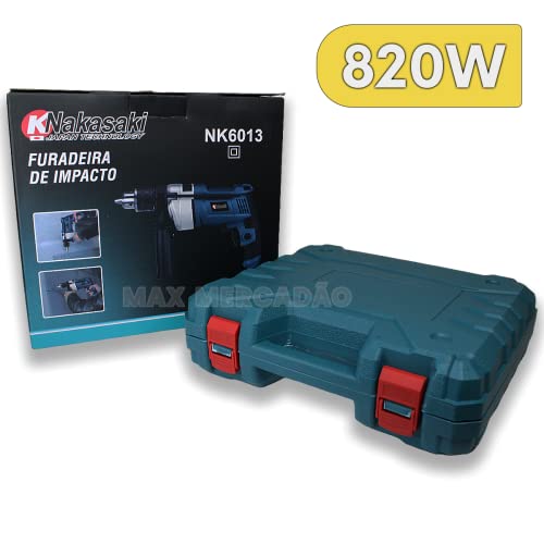 Furadeira Impacto 800w 13mm + 28 Peças Na Maleta 220v