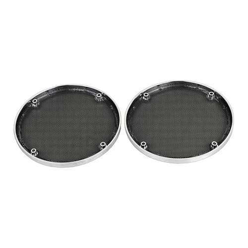Image of Rear Speaker Trim Grills Mesh Covers Fit for Harley Electra Road Tri Glide Ultra Classic Limited 2014-2023, Black+Chrome