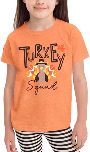 Thanksgiving Shirt Toddler Boys Girls Turkey Squad Graphic T-Shirt Fall Thankful Tee Tops4