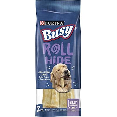Purina Busy Rawhide Large Breed Dog Bones, Rollhide - (Pack of 12) 2 ct. Pouches