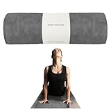 Muka Yoga Mat Towel for Hot Yoga Non-Slip, Pilates Mat Cover Gray Absorbent Soft Gym Sweat Towel 72x24 Inch