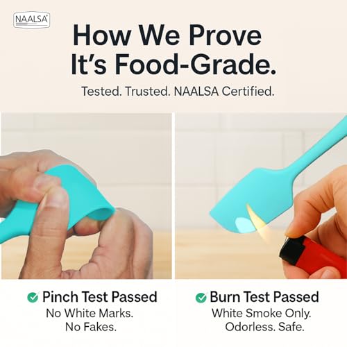 Image of NAALSA GLENZ Silcione Spatula for Cooking and Baking, Full Body Silicone with Steel core, Non Stick 28cm Length 11inch (1pc Spatula)