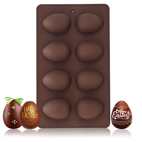 Easter Egg Shaped Silicone Baking Mold, Non Stick Egg Chocolate Candy Molds, Silicone Egg Mold for Easter Day DIY Candy Chocolate Jelly Fondant Making Soap Making(1 PCS)