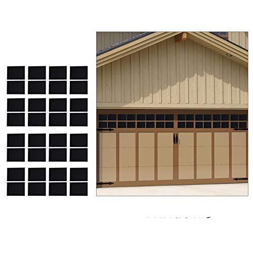 Homend 32-Pack Magnetic Panels for Metal Car Garage Door Decoration Fake Faux Windows(6.125" x 4"), 2 Car Large Door Faux Magnetic Windows All Season Weather Resistant Non-Fade PVC Small Panels Kits