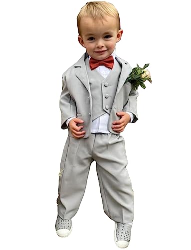 Costume garçon 3 pièces avec veste à revers échancré et gilet ajusté