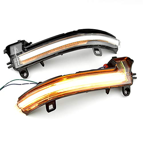 MKptopia Lot de 2 feux clignotants dynamiques LED de rétroviseur - Compatible avec B-MW 1 2 3 4 séries F20 F21 F22 F33 F34 X1 E84 F36 F87 M2 - blanc cristal