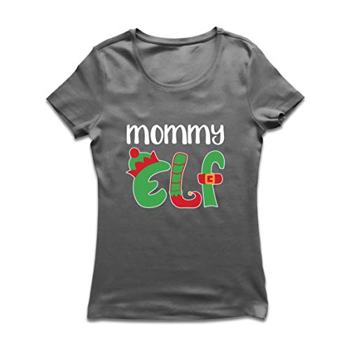 lepni.me Camiseta Mujer Mami Elfo de la Navidad en Familia con el...