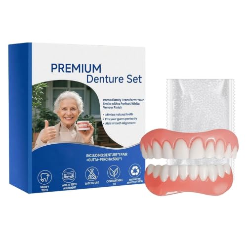 Flexible Moldable Silicone Veneers Dentures Upper Lower Smile Set