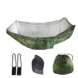 AWHZngE Outdoor Camping Hammock Parachute Fabric with Mosquito Net Lightweight Hanging Hammocks Hanging Bed Net 250x120cm for Terrace, Outdoor(Color 1)