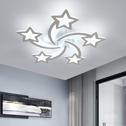 Lampe de plafond LED moderne pour chambre à coucher au design argenté