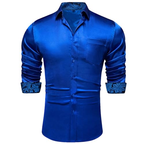 Chemise formelle en satin pour homme fini les looks de bureau ennuyeux