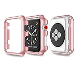 Apple Watch Case 38mm Series 1/2/3, Thin PC Plated Plating Protective Bumper Case Cover for Apple Watch (Case 38mm Rose Gold)