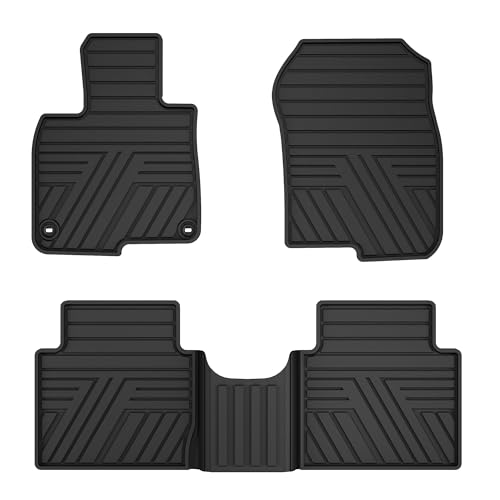 Rubber Floor Mats Fit for Honda CR-V 2022 2021 2020 2019 2018 2017 (Gasoline & Hybrid) All Weather Custom Fit Heavy Duty Anti-Slip Car Mats for CRV 1st & 2nd Row Black