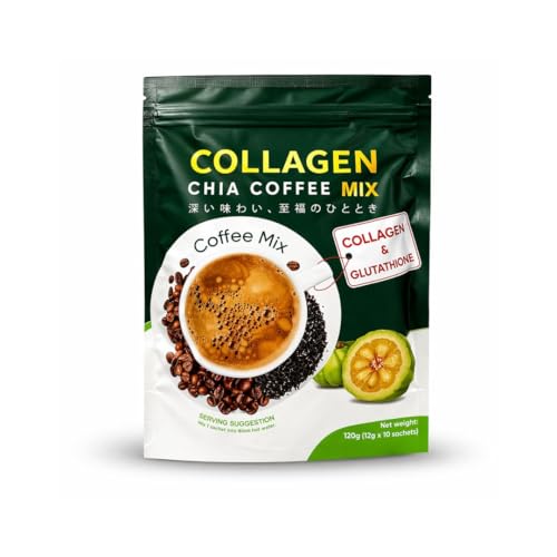 Collagen Chia Coffee Mix – 11-in-1 Instant Coffee Blend with Chia Seeds & Collagen – Smooth Rich Flavor, Easy-Mix Daily Coffee Beverage (120g, 10 Sachets)