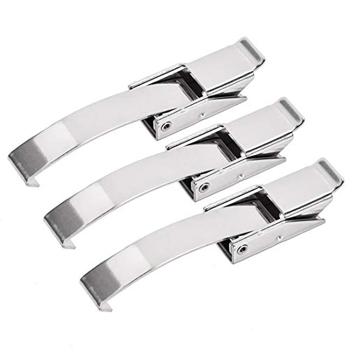 Image of uxcell 3.92-inch SUS304 Stainless Steel Draw Toggle Latch with Spring-Steel Hook - 3 Pcs