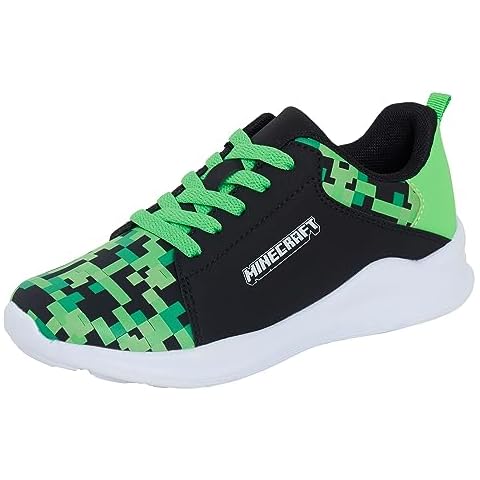 Minecraft Boys Black/Green Trainers for Kids Cover