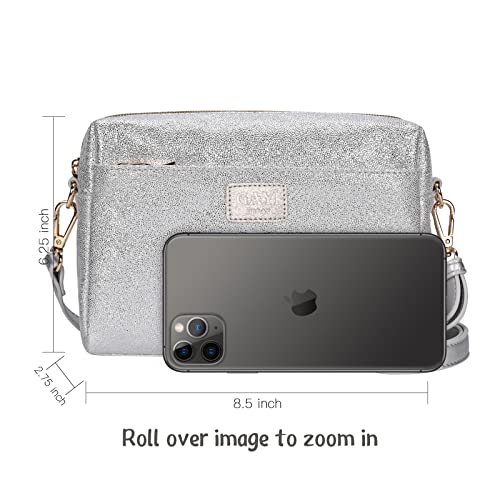 Glitter Crossbody Bags for Women, Sparkle Shoulder Handbags with Chain, Ladies Clutch Purses with Zipper Closure2