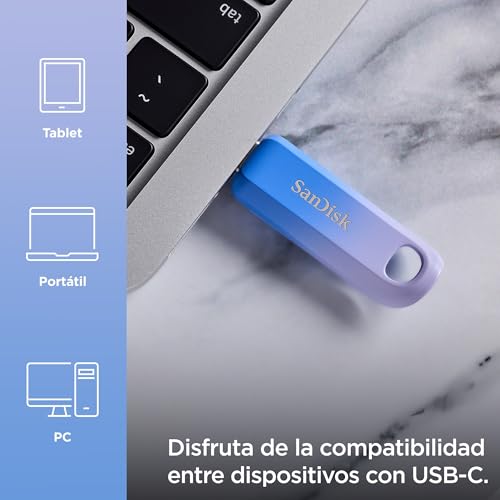 Miniatura 4 de SanDisk Creator USB Type-C Memoria Flash 256 GB (Pendrive para Ordenadores, Tabletas y Teléfono Inteligente, USB Type-C, Velocidades hasta 400 MB/s, Seguridad automática, 3 meses de Adobe Lightroom)