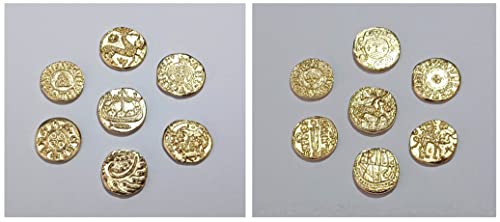 Wikingermünzen Vergoldetes Metall. Schatz der Wikinger. Ursprüngliche Geschenk-Gadget-Idee für Fans, Cosplay, Fantasie. Set 7 Reproduktion vikings coins
