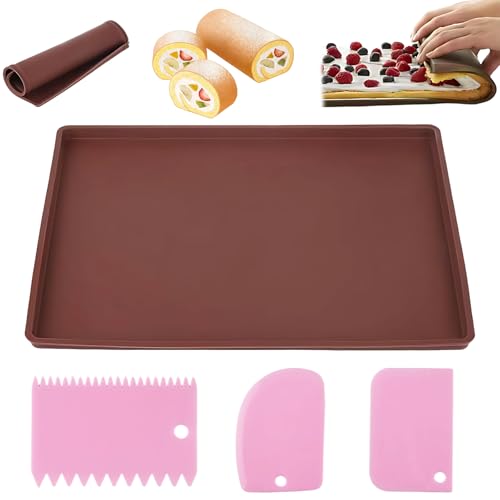Silikon Backmatte Aus Lebensmittelechtem Silikon, Als Praktische Dauerbackmatte, Für Backbleche Im Format 30x37.5 Cm Die Vielseitige Backmatte Silikon Backofen, Eignet Sich Ideal Zum Backen Von Kuchen