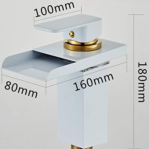 Led Faucet Temperature Controlled Basin LED Crane Water Tap White and Gold Bathroom Waterfall Faucets