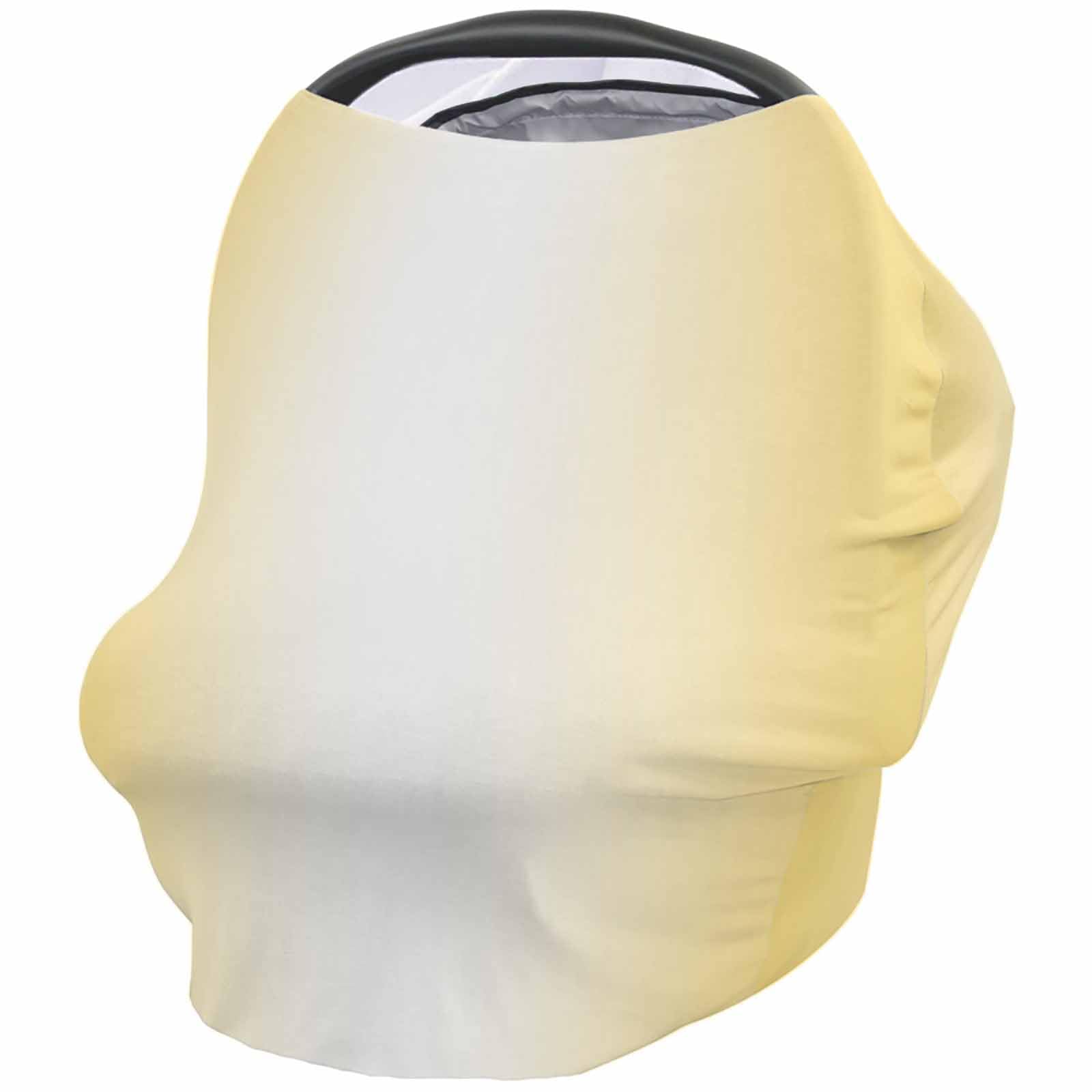 Nursing Cover for Breastfeeding Scarf, Lemon Yellow White Gradient Baby Car Covers Super Soft Multi Use for Canopy Shopping Cart Cover Blanket Stroller Cover