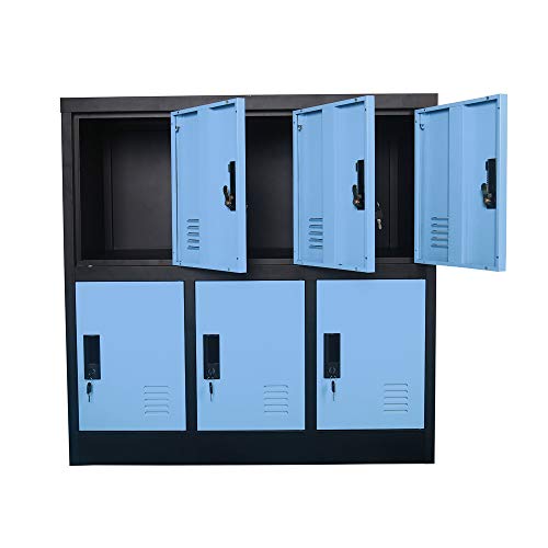 Mecolor Metal Kids Locker For Girls Bedroom And Playroom Storage For Clothes,Bags,Toys And Book (Blue, 6D) #TOP1