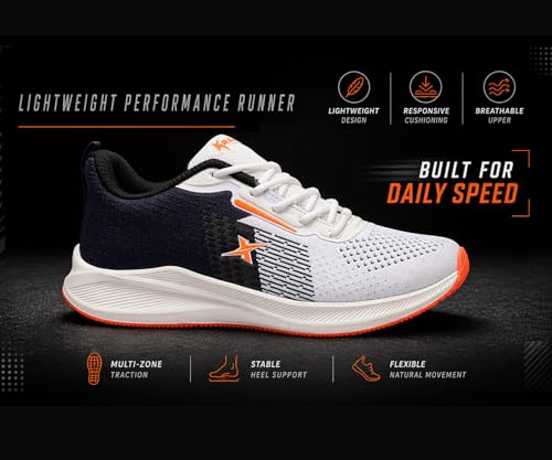 Image of Kraasa Men's Running Shoes | Breathable Mesh Upper | Lightweight Phylon Sole | Cushioned EVA Insole | Comfortable Sports & Casual Sneakers for Gym, Walking & Daily Use