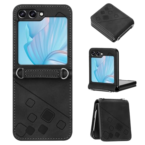 Étui de téléphone en cuir PU Samsung Z Flip 6 Finition Texturée