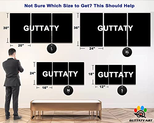 Set Of 3 African King And Queen Canvas Wall Art, Black Art Paintings For Wall, King & Queen Crowns Poster For Adult Bedroom Decor, Sexy Pose Of African Lovers Picture Framed Artwork (20''Hx42''W) #TOP5