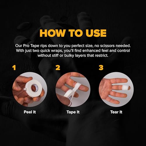 Image of Friction Labs Athletic Finger Tape PRO - Latex-Free Athlete Tape for Grip Performance - Perfect for Rock Climbing Tape, BJJ, Weightlifting, Gymnastics & More - 3 Rolls 0.5 inch x 10 Yds (30 Yds Total)