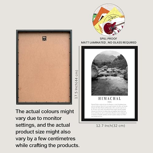 Image of PAINTINGMANTRA Wall Art for Home A3 Himachal Wall Art Prints Pack of 3 Framed Wall Decor Featuring Heritage Landmarks, Himalayan Scenery Photography Wall Art Living Room, Bedroom, Office (32x44 cm)