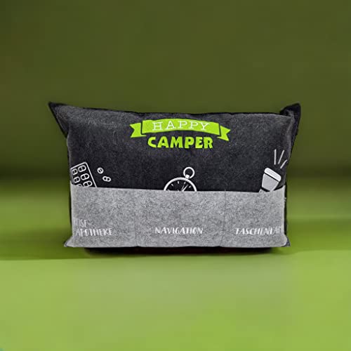 Coussin de camping avec poches oreiller de bivouac et rangement excursion