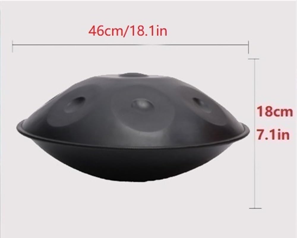 Zestawy perkusji Handpan, w tonacji g-moll 440 Hz, 9 nut, 18 cali, bęben ręczny ze stali nierdzewnej, bęben ręczny ze stali nierdzewnej z miękkim pokrowcem na Handpan, stojak na Handpan (kolor: sreb
