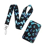Key Card Lanyard for Women for ID Badge Holder, Premium Soft Fabric Butterfly Neck Lanyard for Keys